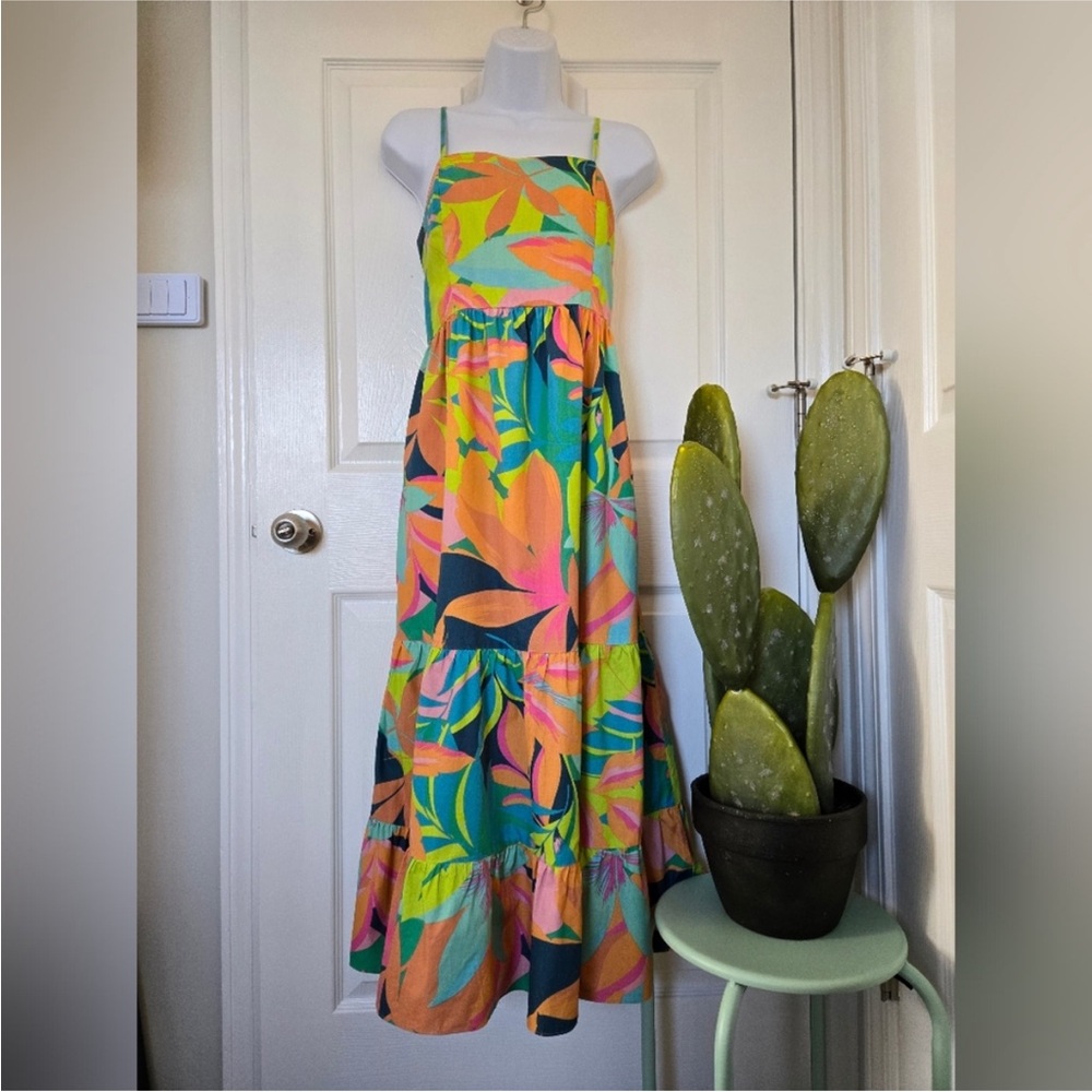 SINCERELY JULES | Vibrant Floral Beach Vacation Dress, Size Large